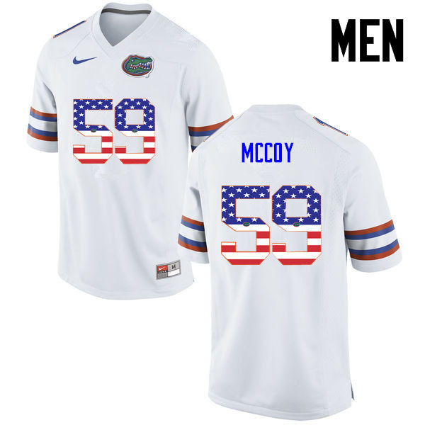 Men Florida Gators #59 T.J. McCoy College Football USA Flag Fashion Jerseys-White - Click Image to Close